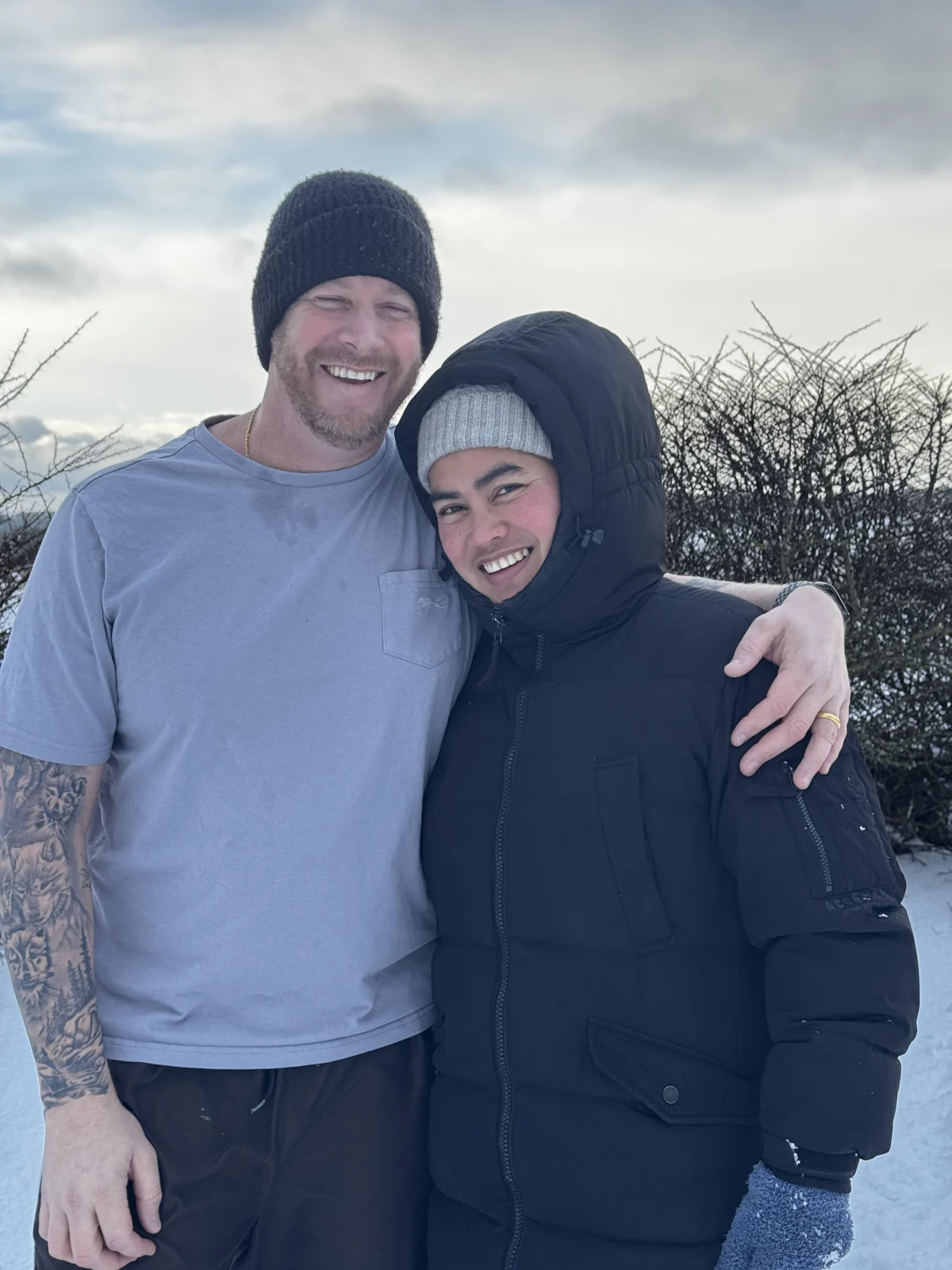 Nat and Stuart together outdoors in Scotland