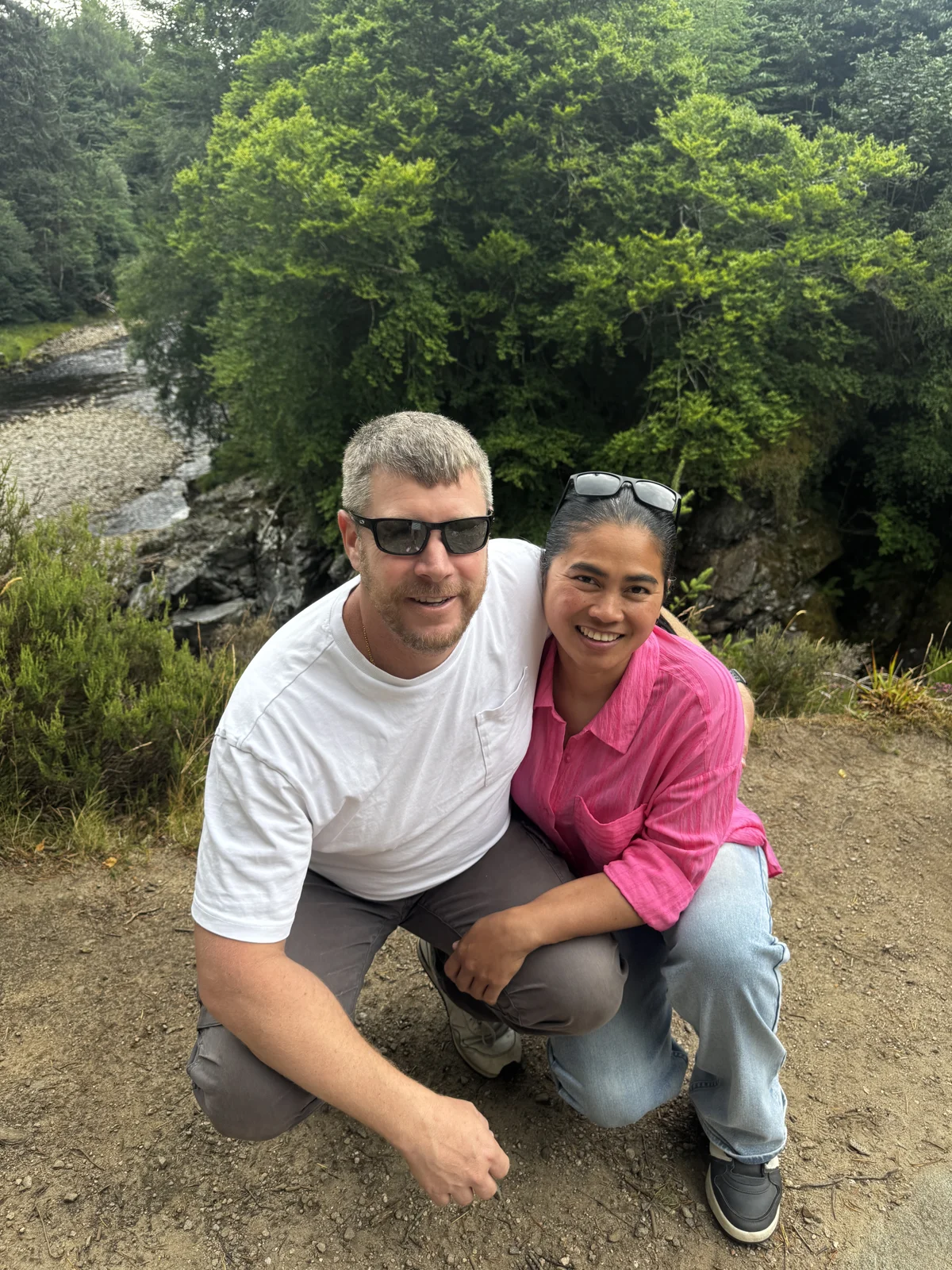 Nat and Stuart outdoors in Scotland